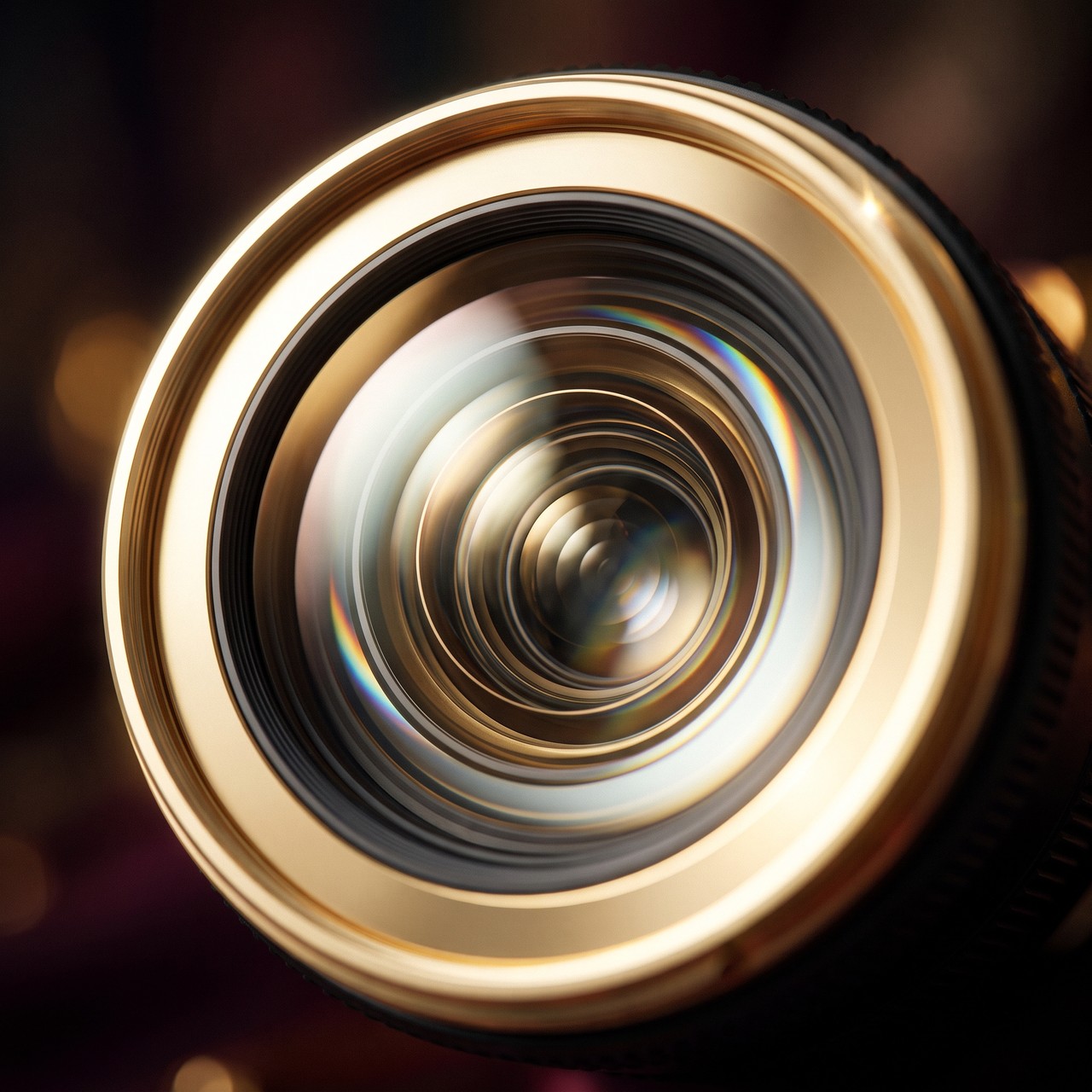 Macro detail of a lens aperture ring